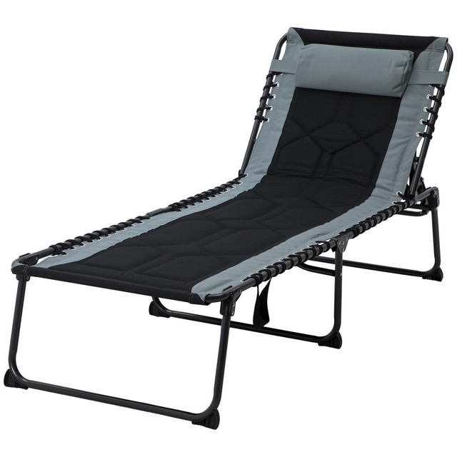 Sun Lounger 26.8" x 74.4" x 14.2" Black in Patio & Garden Furniture - Image 2