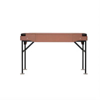 Recon Furniture 47.24" Orange Rectangular Leather Stainless Steel Desk,1-drawer