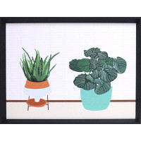 Bay Isle Home™ Succulent And Green Foliage Potted Plants Framed Artwork