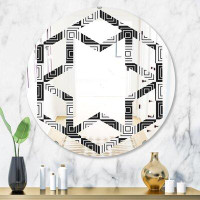 East Urban Home Hexagon Star Monochrome Geometric Pattern XI Modern Frameless Wall Mirror
