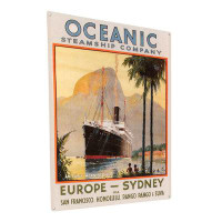Trinx Vintage Oceanic Steamship, Europe to Sydney Metal Sign