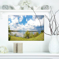 Made in Canada - East Urban Home Landscapes 'River on Sunny Day Cloud' Photographic Print on Wrapped Canvas