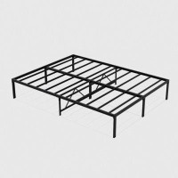 Alwyn Home 14 Inch Black King Bed Frame No Box Spring Needed,  Metal Bed Frame With Solid Structure, Noiseless, Easy To