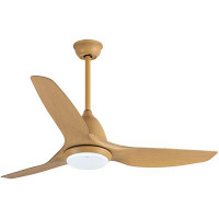 Brayden Studio Ceiling Fan With Integrated Light Kit And Remote Control, 52 Inches Modern 3 Blades Noiseless Reversible