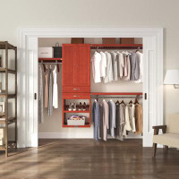 John Louis Home John Louis Home 16In. Deep Solid Wood Deluxe Organizer With 2 Drawers/Raised Panel Doors Honey Maple