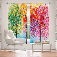 East Urban Home Lined Window Curtains 2-panel Set for Window by Lam Fuk Tim - Colourful Trees III