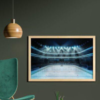 East Urban Home Ambesonne hockey, art mural encadré, photo d'une arène de sport remplie de personnes, public, tournoi de