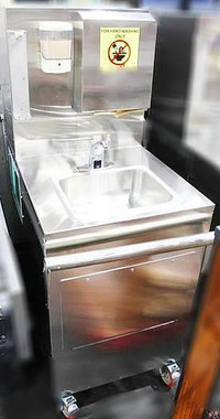 Mobile hand wash station - hot water heater - soap and paper towel dispenser - 3 AVAILABLE