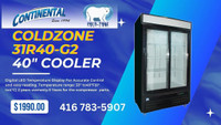 COLDZONE 40 Inch Black Cabinet Sliding Glass Door Merchandiser Cooler