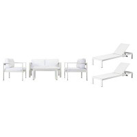 Wade Logan Treutlen 6 Piece Complete Patio Set with Cushions