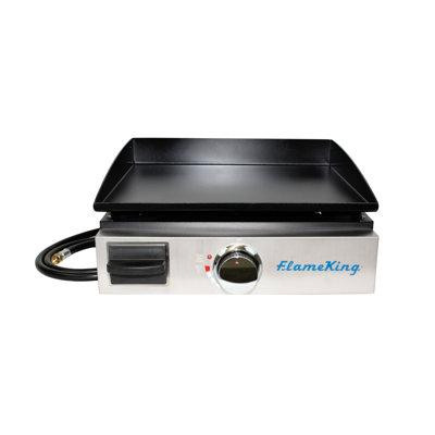 Flame King Flame King Portable Propane Cast Iron Grill Griddle Tabletop with Regulator for RV Pullout Kitchen in Other