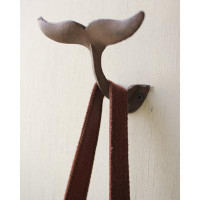 Kalalou Kalalou Transitional Novelty Cast Iron Whale Tail Wall Hook In Brown