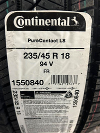 4 Brand New Continental Pure Contact LS  235/45R18  $70 REBATE!! *** WallToWallTires.com ***