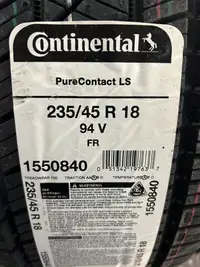 4 Brand New Continental Pure Contact LS  235/45R18  $70 REBATE!! *** WallToWallTires.com ***