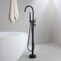Free Standing/Floor Mounted Tub Faucet 2 Handle - Chrome, Brushed Nickel, Brushed Gold or Matte Black