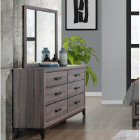Latitude Run® Keaunte 6 Drawer 58" W Double Dresser with Mirror