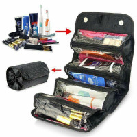 NEW ROLL UP COSMETIC MAKEUP CASE ORGANIZER STORAGE HANING TOILETRY SB3984