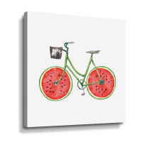 Ebern Designs Watermelon Bike Gallery Wrapped Canvas