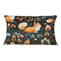 East Urban Home Squirrel Delight I - Animal Print Printed Throw Pillow