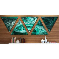 East Urban Home 'Mystic Turquoise Fractal' 5 Piece Graphic Art Print Set on Canvas