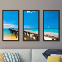Made in Canada - Picture Perfect International A Day at The Beach - 3 Piece Picture Frame Photograph Print Set on Acryli