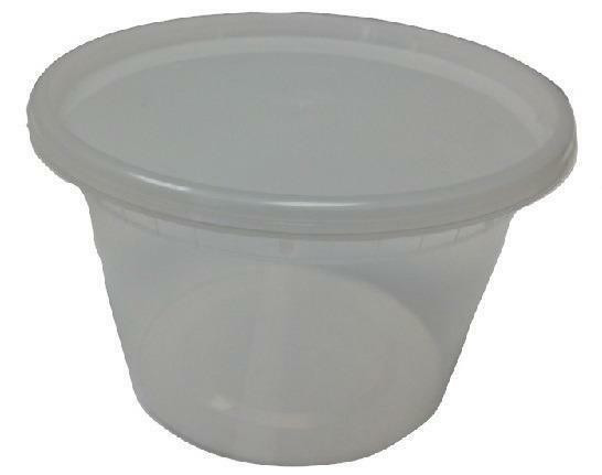 Clear 8 oz. 4.55 x 1.8'' Microwaveable Soup Container with Lid 50/CS in Other Business & Industrial