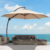 Arlmont & Co. Bersa Curvy Cantilever Umbrella with Sandbag