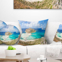 Made in Canada - East Urban Home Balos Beach at Crete Island Greece Pillow