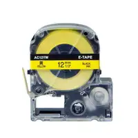 Weekly Promo! Epson LC-4YBP LabelWorks Standard LK Label Tape, 12mm, Black On Yellow, SC12YW,  Compatible