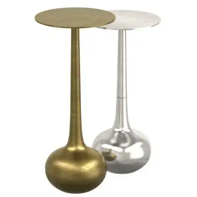 Mercer41 Modern Metal 2pc Accent Table Set - Antique Gold & Silver