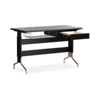 Brayden Studio 47.24" Black Rectangular Solid Wood desks