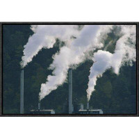 East Urban Home 'Emissions from Coal Plant' Framed Photographic Print on Canvas