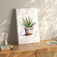 Bungalow Rose Plant Potted Life Home Decoration Canva Wall Art Minimalist & Fresh