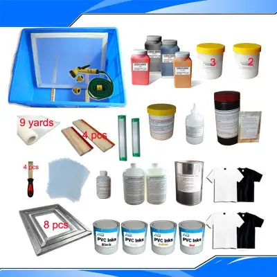 4 Color Screen Printing Consumable Kit with DIY Tools & Ink 006532