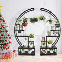Latitude Run® 2 Pcs 6 Tier Tall Metal Indoor Plant Stand With Detachable Wheels