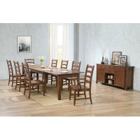 Loon Peak Huerfano Valley 10 Piece Extendable Solid Wood Dining Set