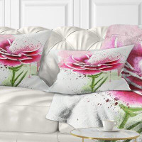 Made in Canada - East Urban Home Floral Hand Drawn Watercolor Flower Lumbar Pillow