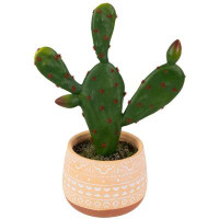 Northlight Seasonal 9.5" Artificial Green And Red Potted Floral Cactus