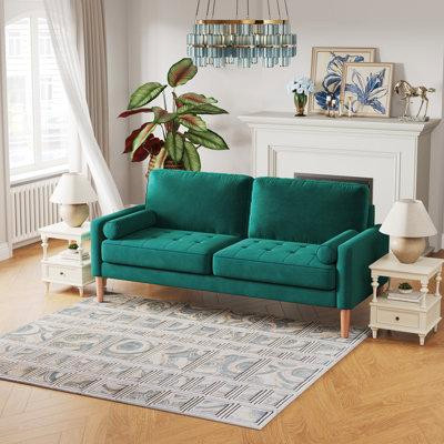 Mercer41 Upholstered Sofa (Green) in Couches & Futons