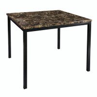 Wrought Studio Counter Height Table 1pc Metal Frame Faux Mable Top Square Transitional Dining Room Furniture