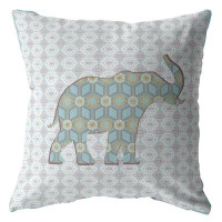 Dakota Fields Elephant Silhouette Broadcloth Indoor Outdoor Blown And Closed Pillow Blue