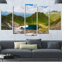 Design Art 'Mountain Lake View on Bright Day' 5 Piece Photographic Print on Wrapped Canvas Set