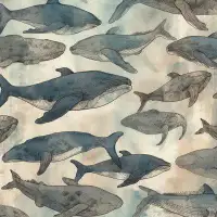 East Urban Home Whale Bedding Animals Duvet Cover Blue