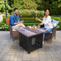 Endless Summer Endless Summer Nate 30 Inch Square Outdoor UV Printed LP Gas Fire Pit Table