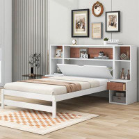 Red Barrel Studio Twin Size Platform Bed with Storage Headboard and Drawers