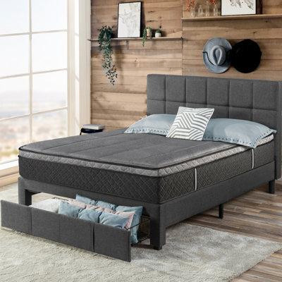 Latitude Run® Structure de lit tapissier 43 "avec tiroir de rangement in Beds & Mattresses in Québec