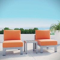 Etta Avenue™ Ensemble de chaises modulaires d'extérieur en aluminium avec coussins 3 pièces Dolly