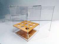 Kitchen Supply Ice Cream Cone Cabinet 9 Holes Clear Acrylic Display Case w/ Door (#021036)