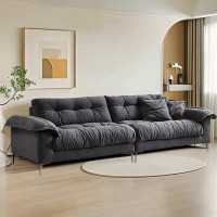 PULOSK 85.83" Darkgray 100% Polyester Modular Sofa cushion couch