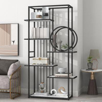 Wrought Studio 6 Tiers Office Bookcase With Open Shelf And Metal Frame